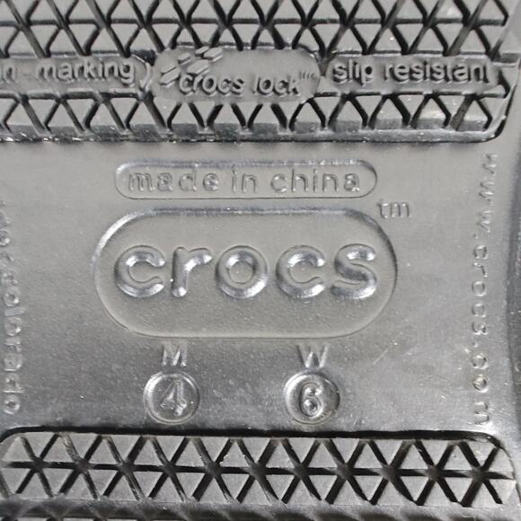 CROCS Unisex Black Bistro Vent Clogs Slip Resistant Shoes Women's 6/Men's 4 - Picture 7 of 8